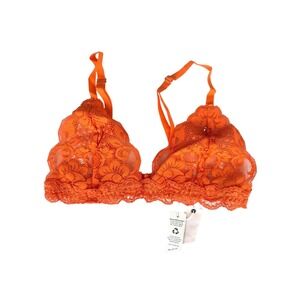 NWT Free People x HAH Chi Lace Bralette Sunset Orange M Festival Baddie Citrus
